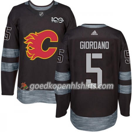 Calgary Flames Mark Giordano 5 1917-2017 100th Anniversary Adidas Zwart Authentic Shirt - Mannen
